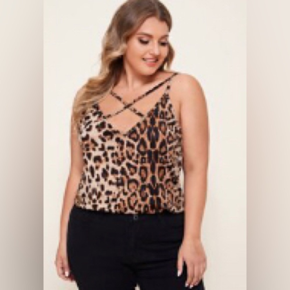 Leopard Criss Cross Front Tank